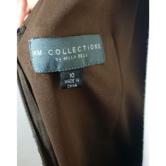 KM Collections Milla Bell Dress 10 Metallic  Cocktail Beaded Detail Event Y2K - Picture 6 of 6